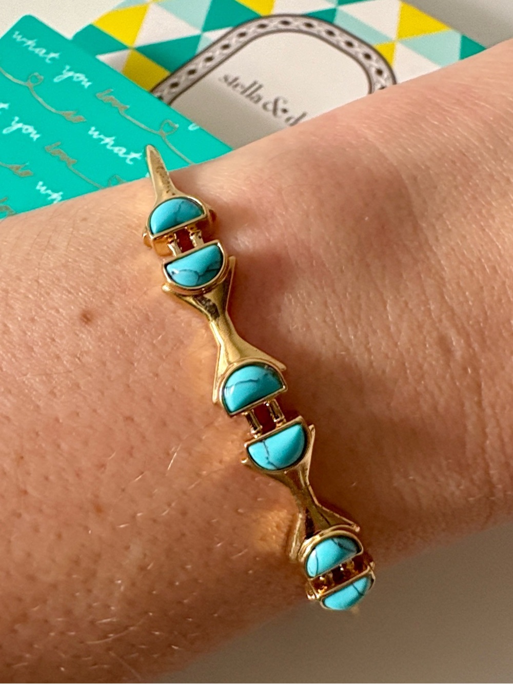 NEW! Stella & Dot Turquoise Stone Cuff